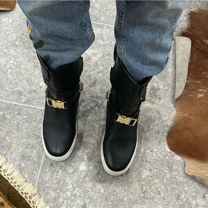 leather Buscemi 100MM round-toe Buscemi lock-it